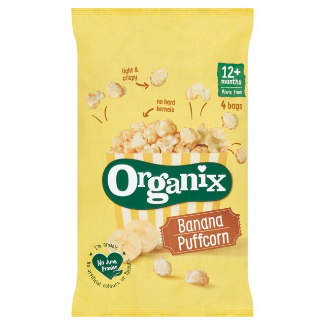 Organix Banana Organic Puffcorn 12 mths + multipack 4 x 10g