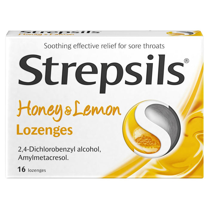 Strepsils Honig & Zitronenlachen für Halsschmerzen 16 pro Pack