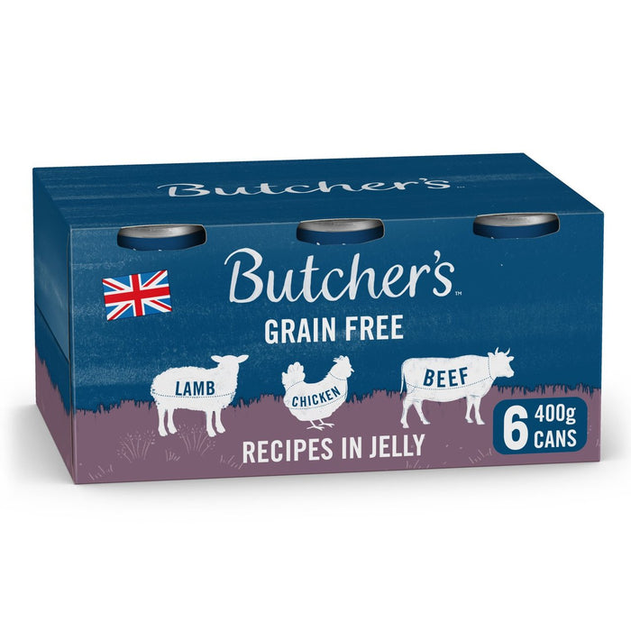 Butcher's Recettes in Jelly Dog Food Tins 6 x 400g