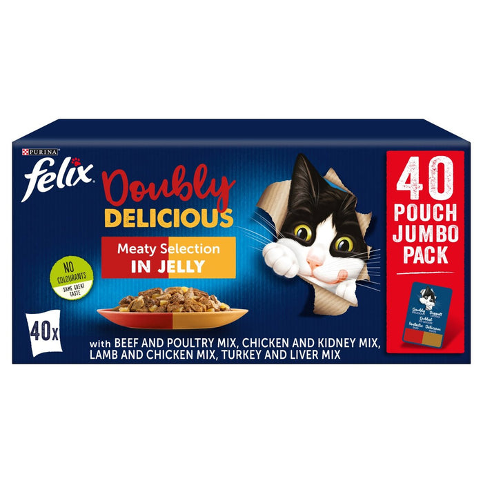 Felix tan bueno como se ve doblemente deliciosa comida de gato carnosa 40 x 100g