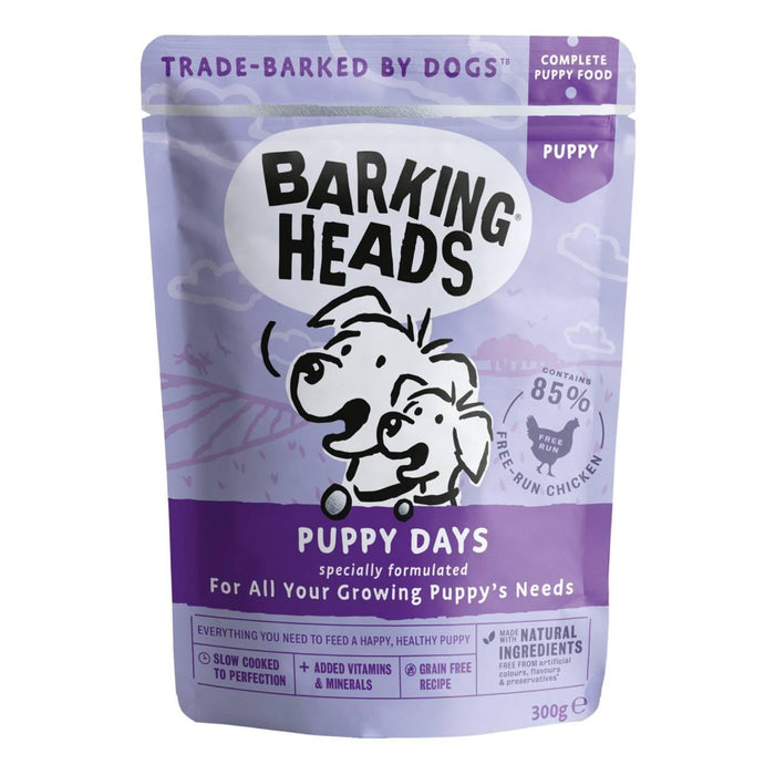 Barking têtes Puppy Days Wet Dog Food Pouch 300G