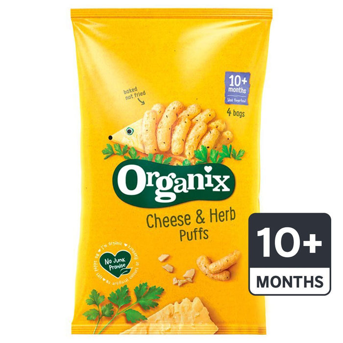 Organix Cheese & Herb Finger Food Snack Corn Puffs Multipack 4 x 15g