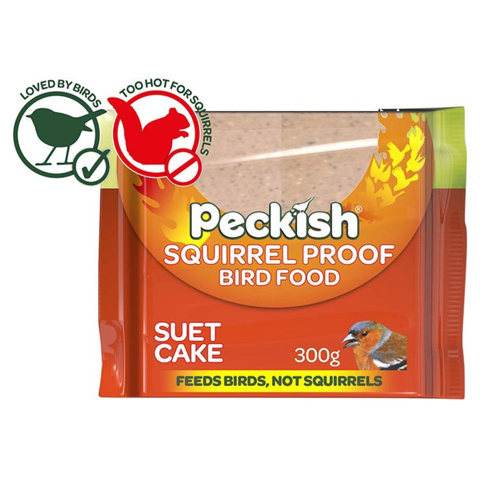 Peckische Eichhörnchen -Proof Suet -Kuchen für wilde Vögel 300 g
