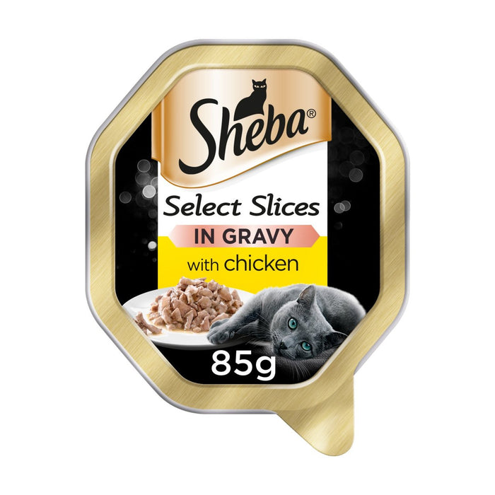 Sheba Select Slices Cat Food Tray with Chicken in Gravy 85g