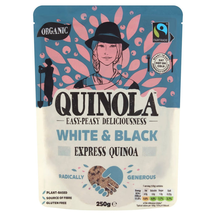 Quinola Bio Fairtrade White & Black Ready to Eat Quinoa 250g