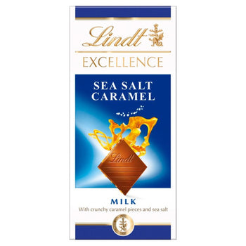 Lindt Excellence Caramel & Sea Salt Milk Chocolate Bar 100g