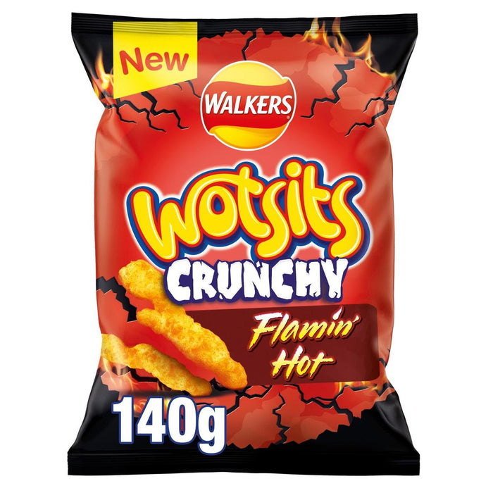 Walkers Wotsits Crunchy Flamin 'Hot Snacks 140g